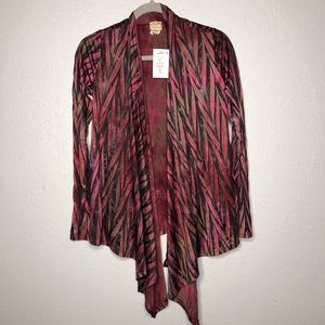 NEW Daytrip by Buckle Open Cardigan red sz S‎ Red/Black